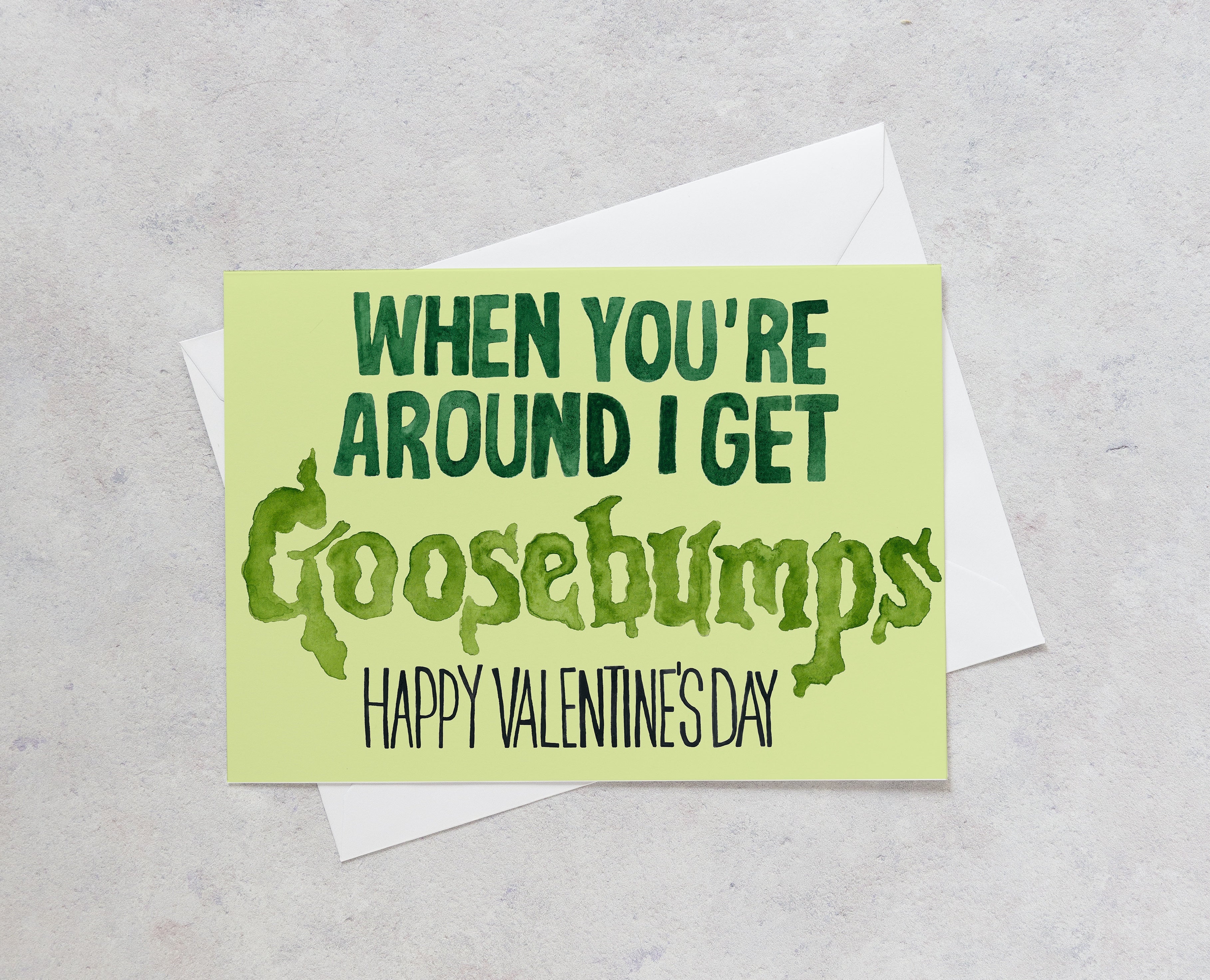 Goosebumps Valentine's Day Card Wild Juniper Art Studio
