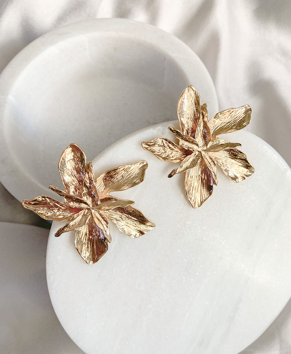 ISLA Statement Flower Earrings Wild Laurel Bridal Accessories