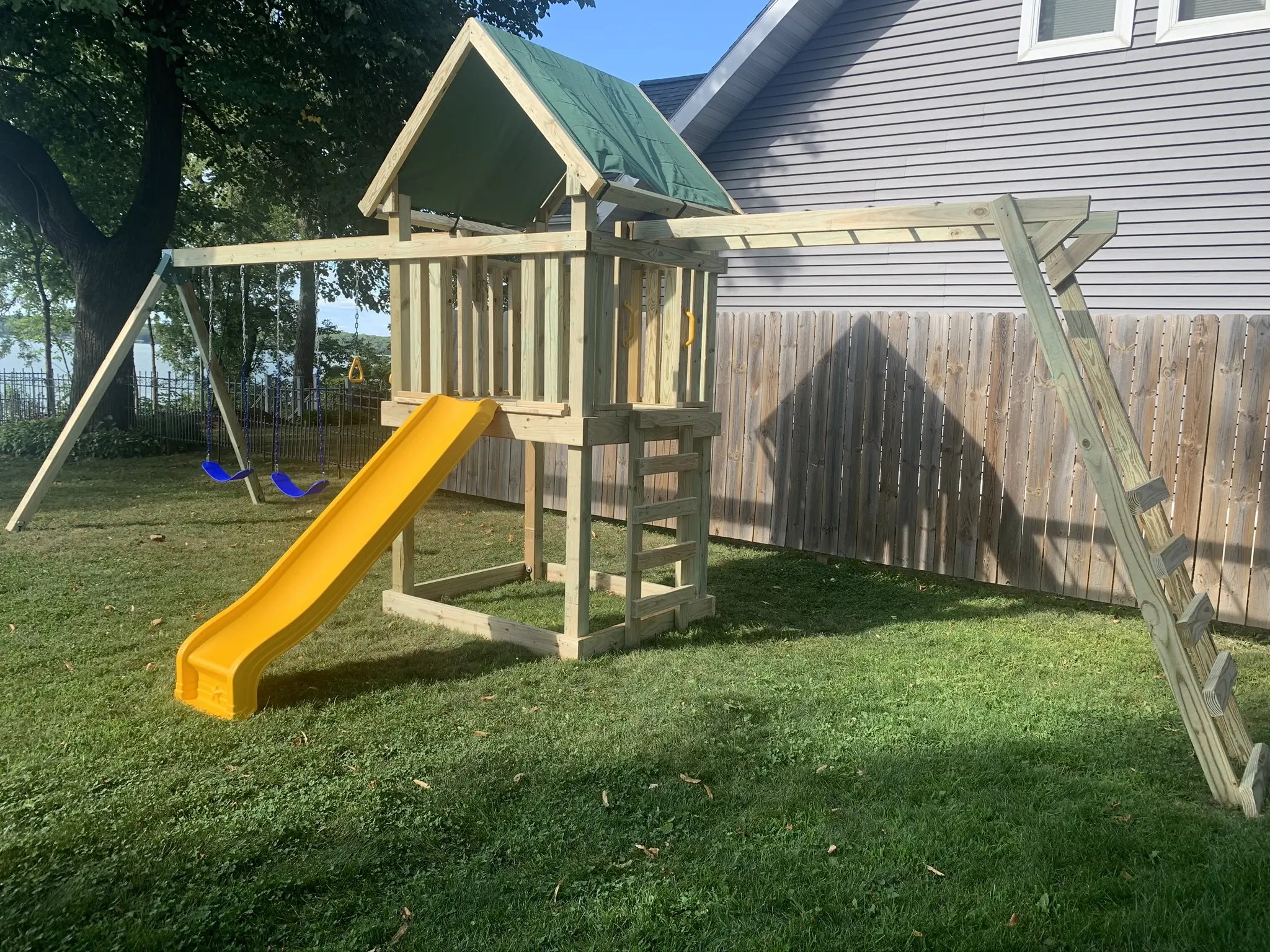 Monkey Business Playset Built In Stoughton, WI Wild Playsets, Swing