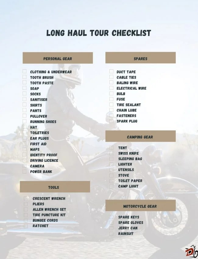Adventure Motorcycle Trip Checklist Reviewmotors.co