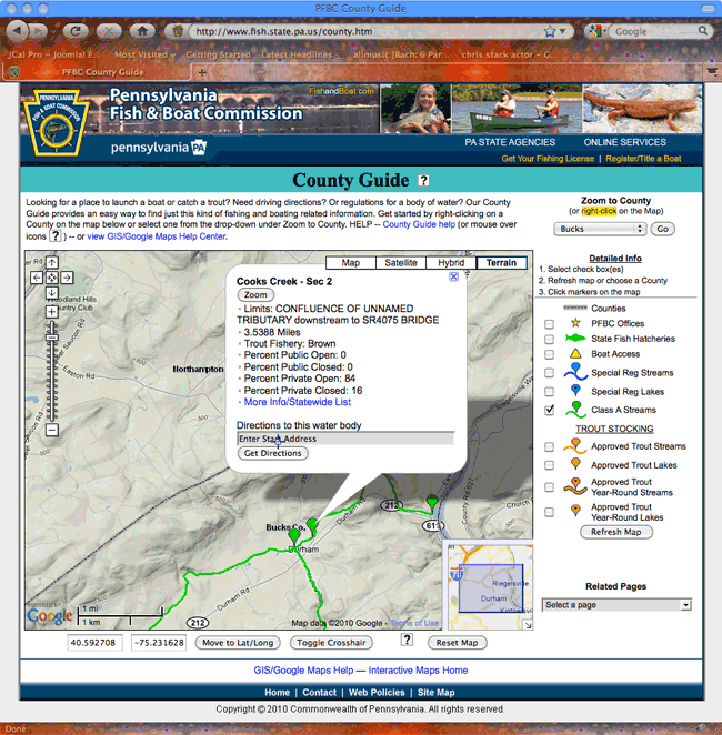 PAFBC Interactive County Guides Wild Trout Streams