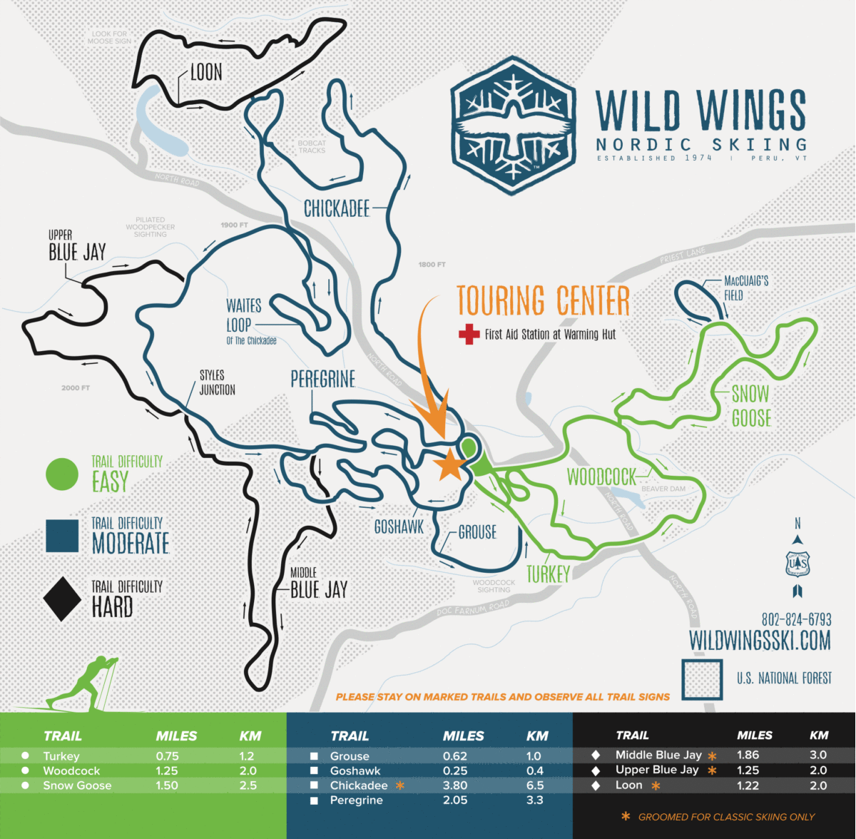Trail Map Wild Wings Nordic Skiing
