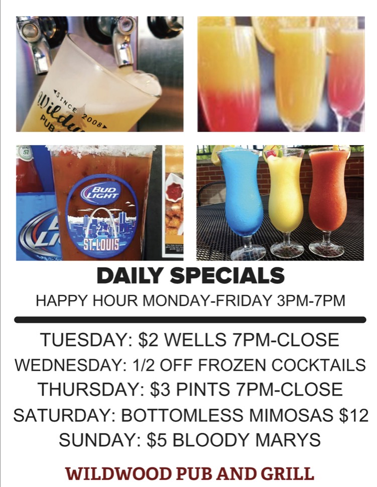 Wildwood Pub & Grill » Happy Hour, Specials, and Drinks