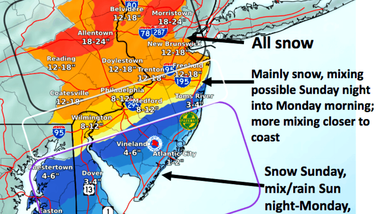 New Jersey Nor’Easter Update Snow Totals Wildwood Video Archive