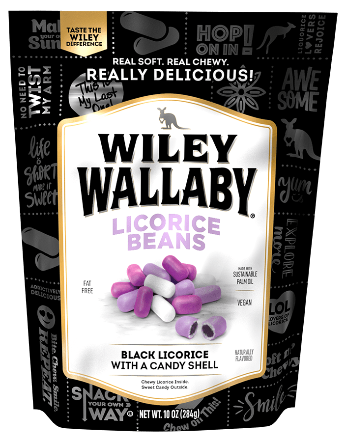 Black Licorice Beans Wiley Wallaby Gourmet Licorice