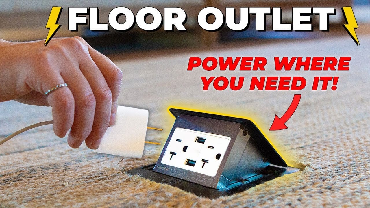 Easy DIY Floor Electrical Outlet How To Run Power Under Floor