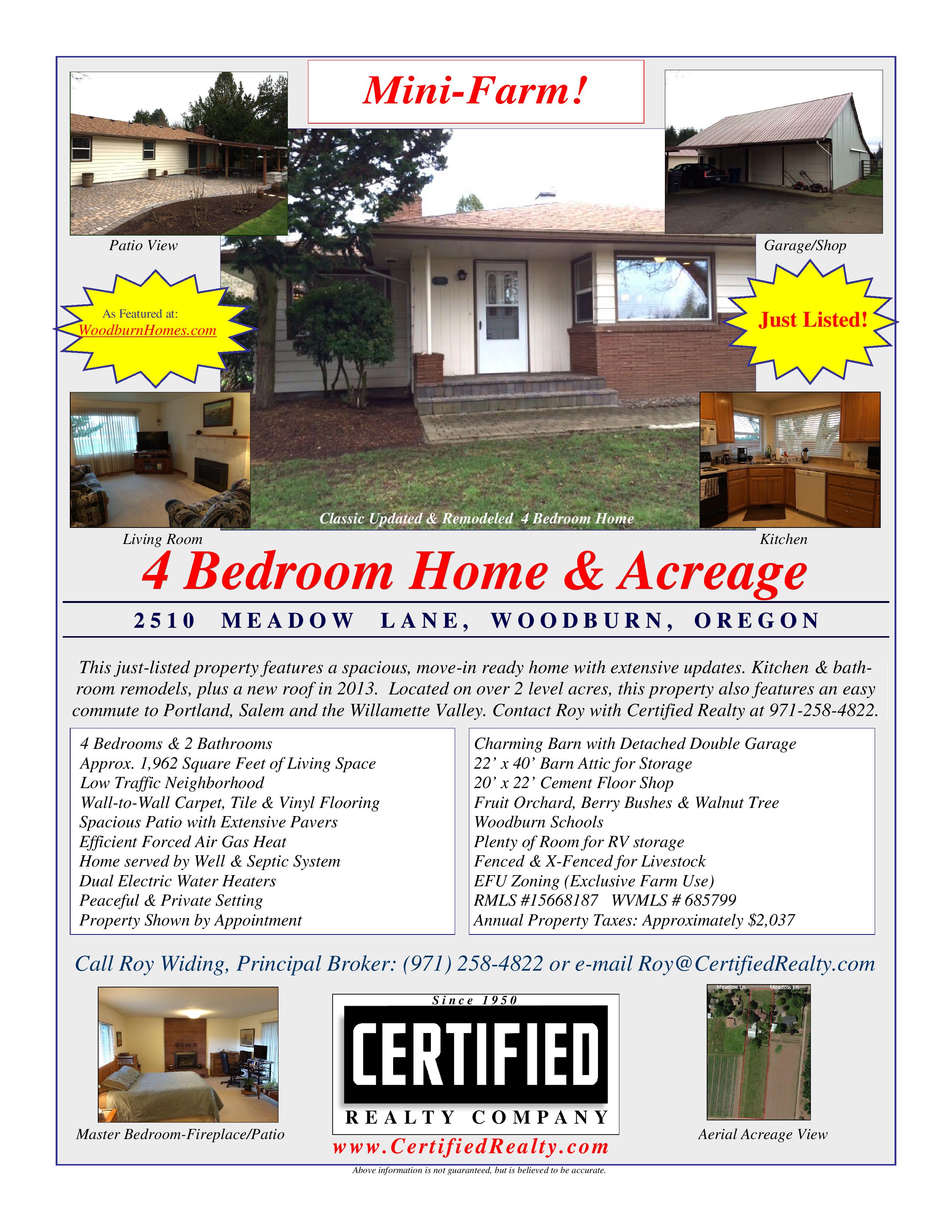 Willamette Valley MiniFarm! Willamette Valley Homes & Real Estate