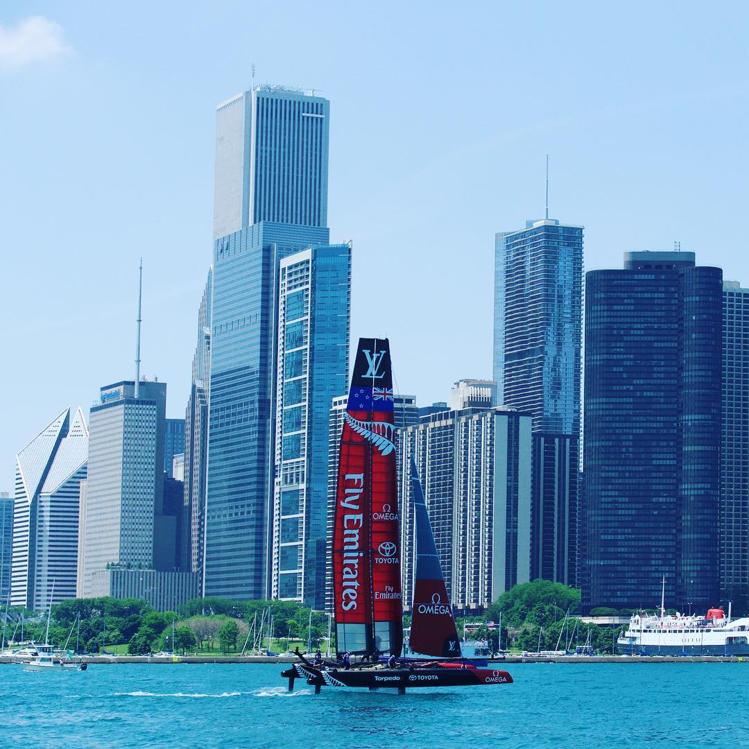 New Zealand up on the foils! americascup chicago 