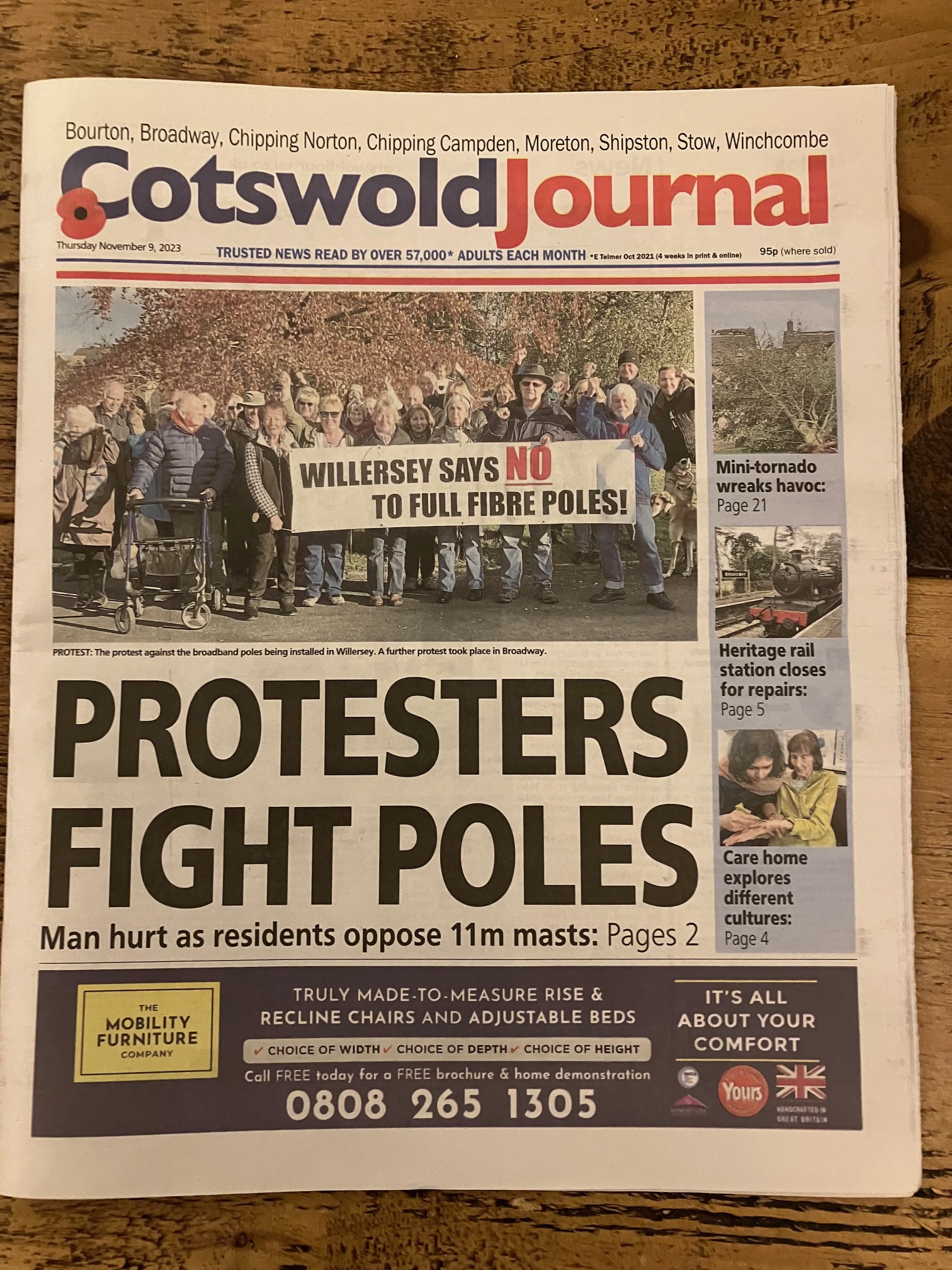 Broadband and Poles in Willersey.