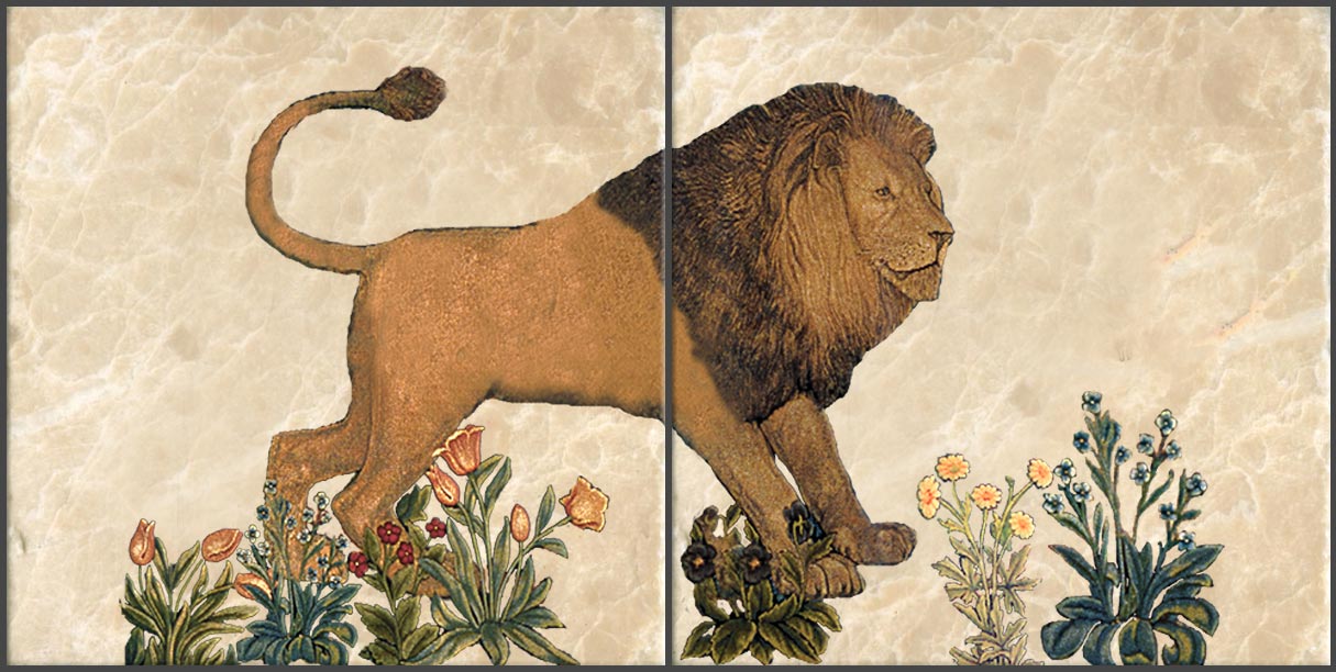 William Morris 'The Forest' Tapestry Backsplash and Border Tiles