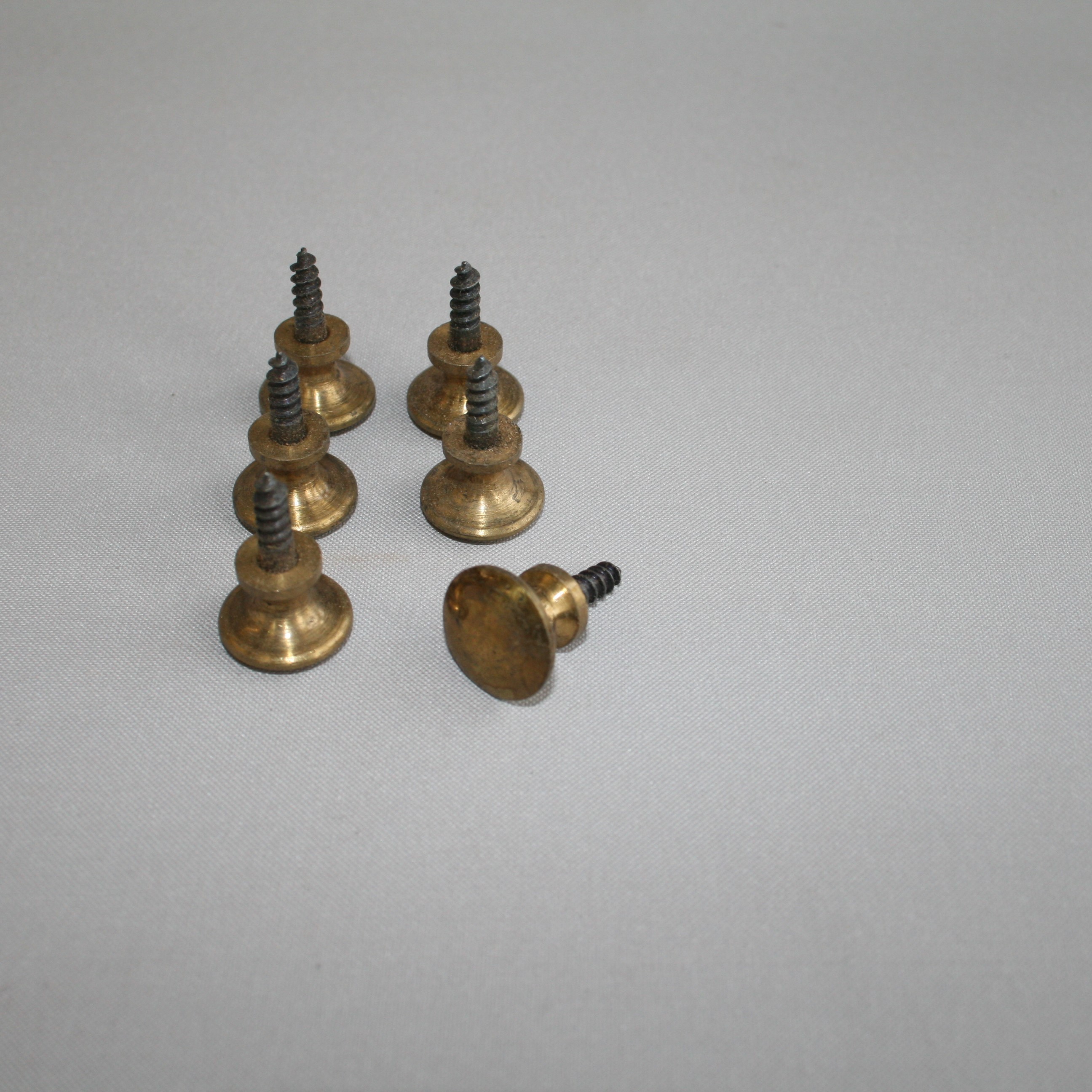 small sized Solid antique brass knob handles with steel screw thread