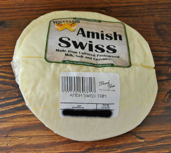 Amish Swiss Trim 2.5 lbs. Williams Cheese