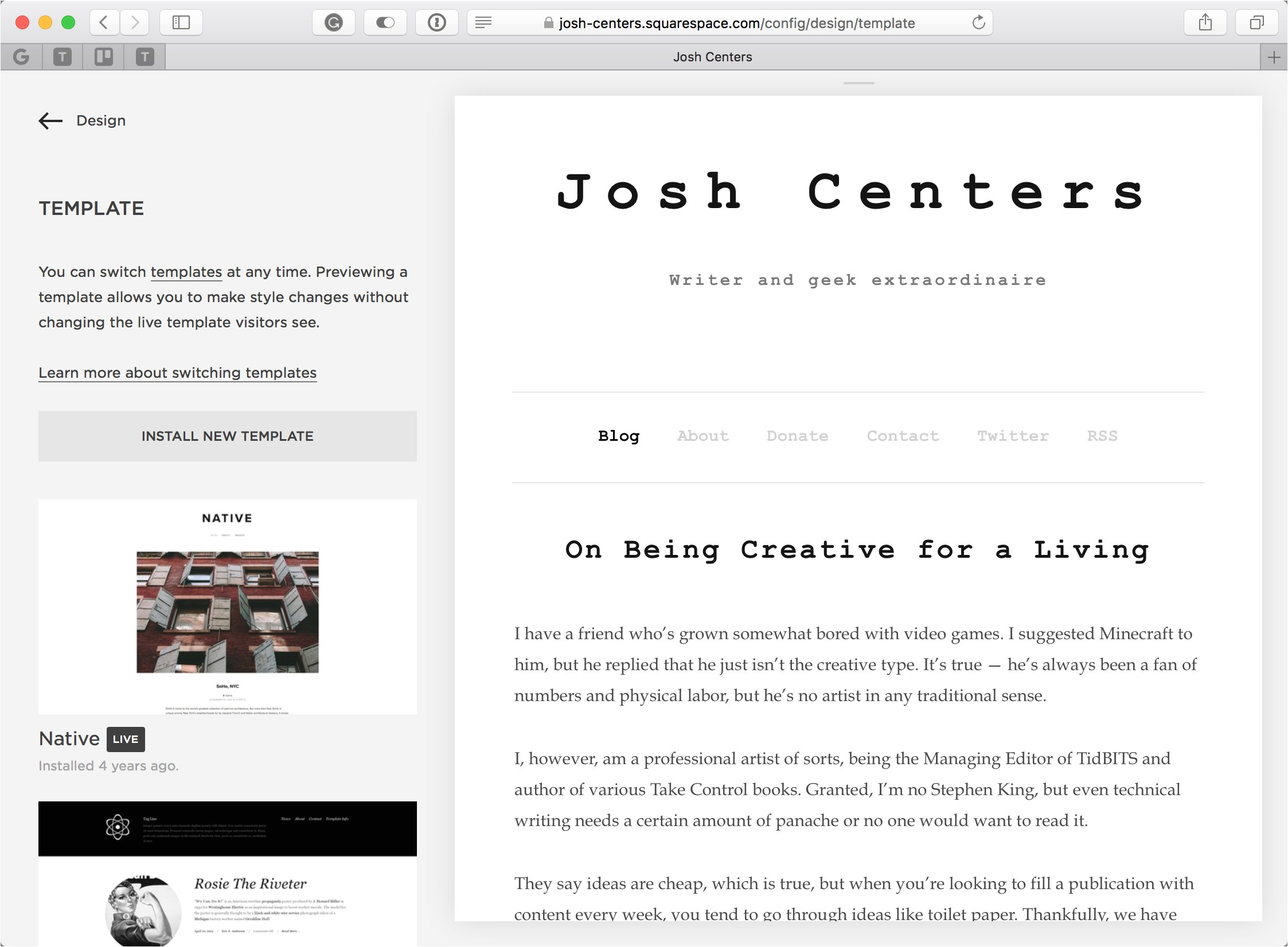 Squarespace Change Template williamsonga.us