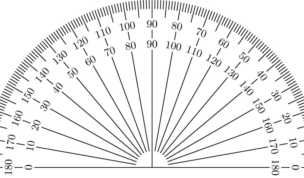 Circular Protractor Template Large Small Printable Protractor 360 180