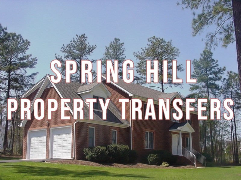 Top 10 Most Expensive Property Transfers in Spring Hill for Dec. 2830