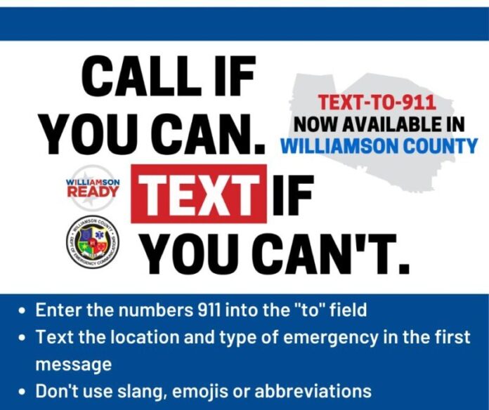 Textto911 Available Following Cellular Outage in Williamson County Williamson Source