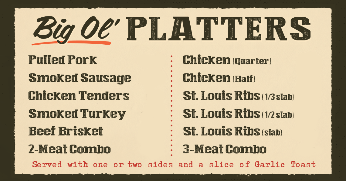 The Menu Willie Jewell's BBQ