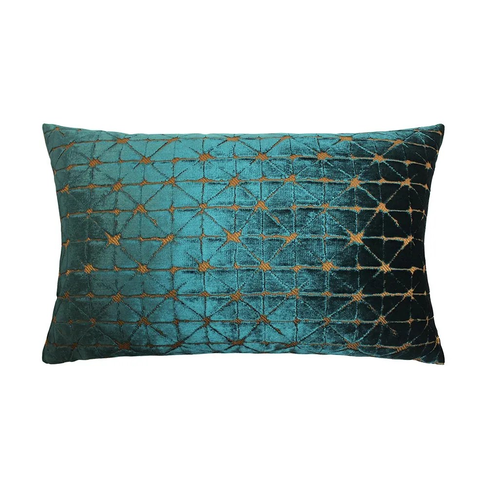 Jasper Teal Gold Cushion Cover Willow&Green