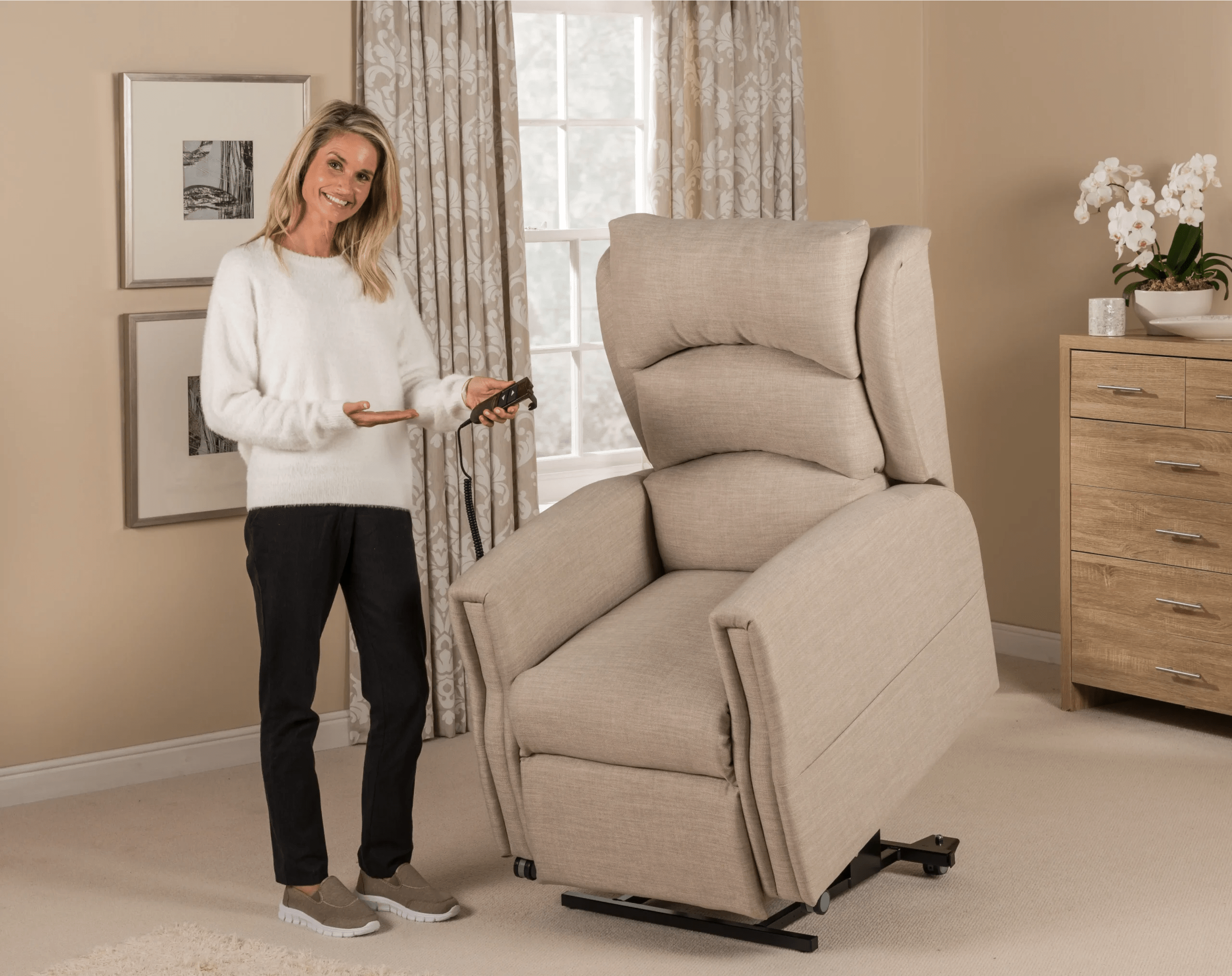 The Serenity Rise and Recline Chair Willowbrook Recliners