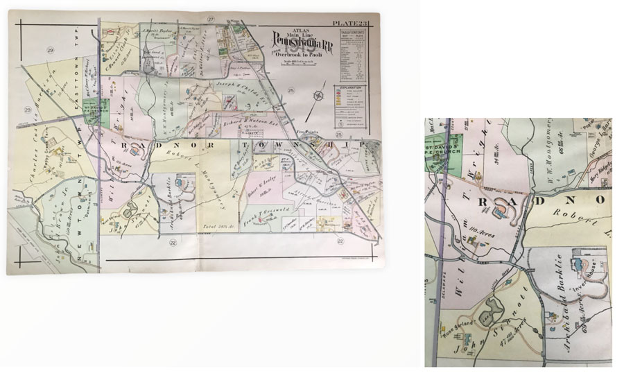 Original Plate 23 From 1920 Atlas of The Main Line of The Pennsylvania
