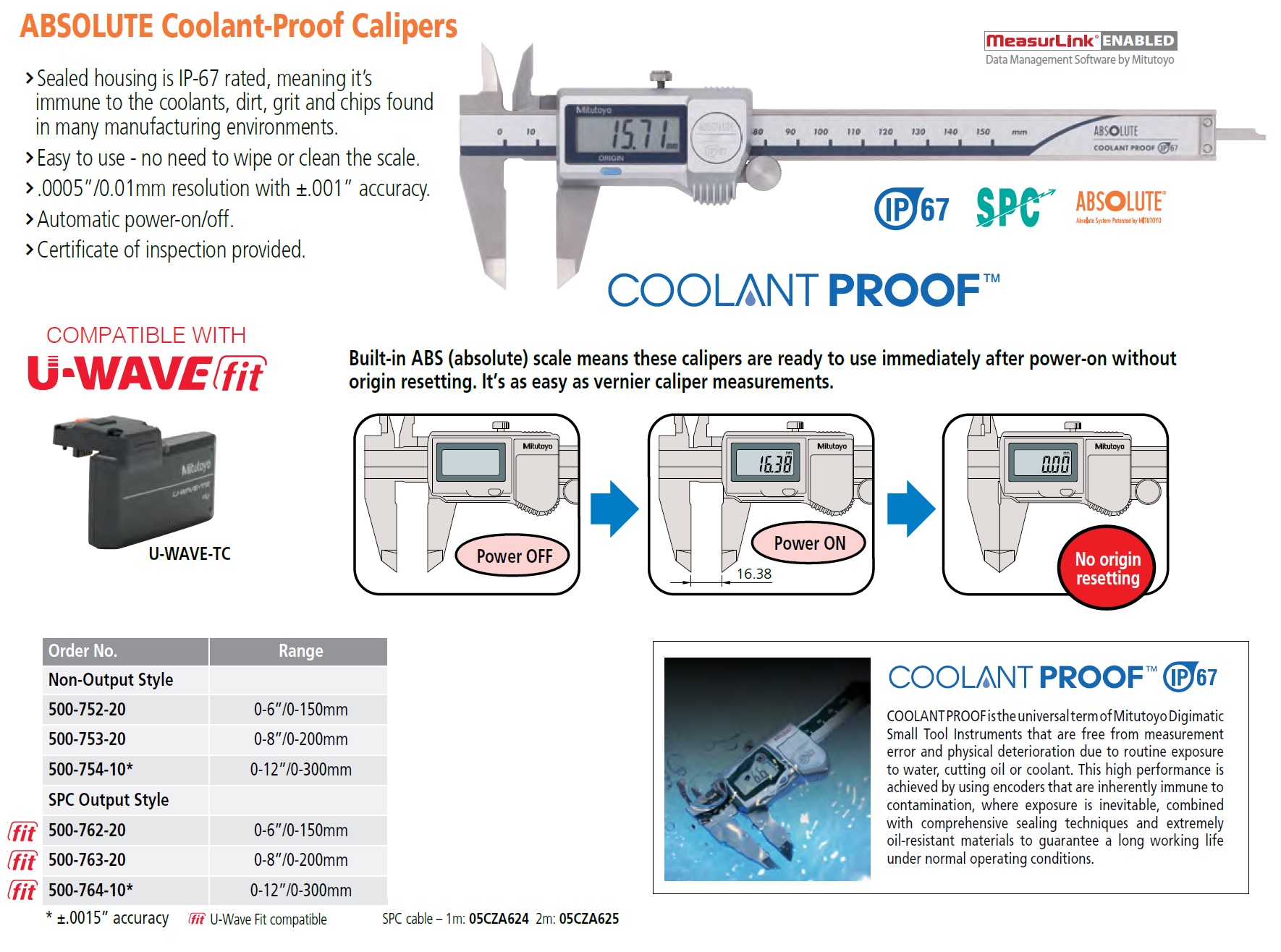 Mitutoyo IP67 Absolute Coolant Proof Caliper Willrich Precision
