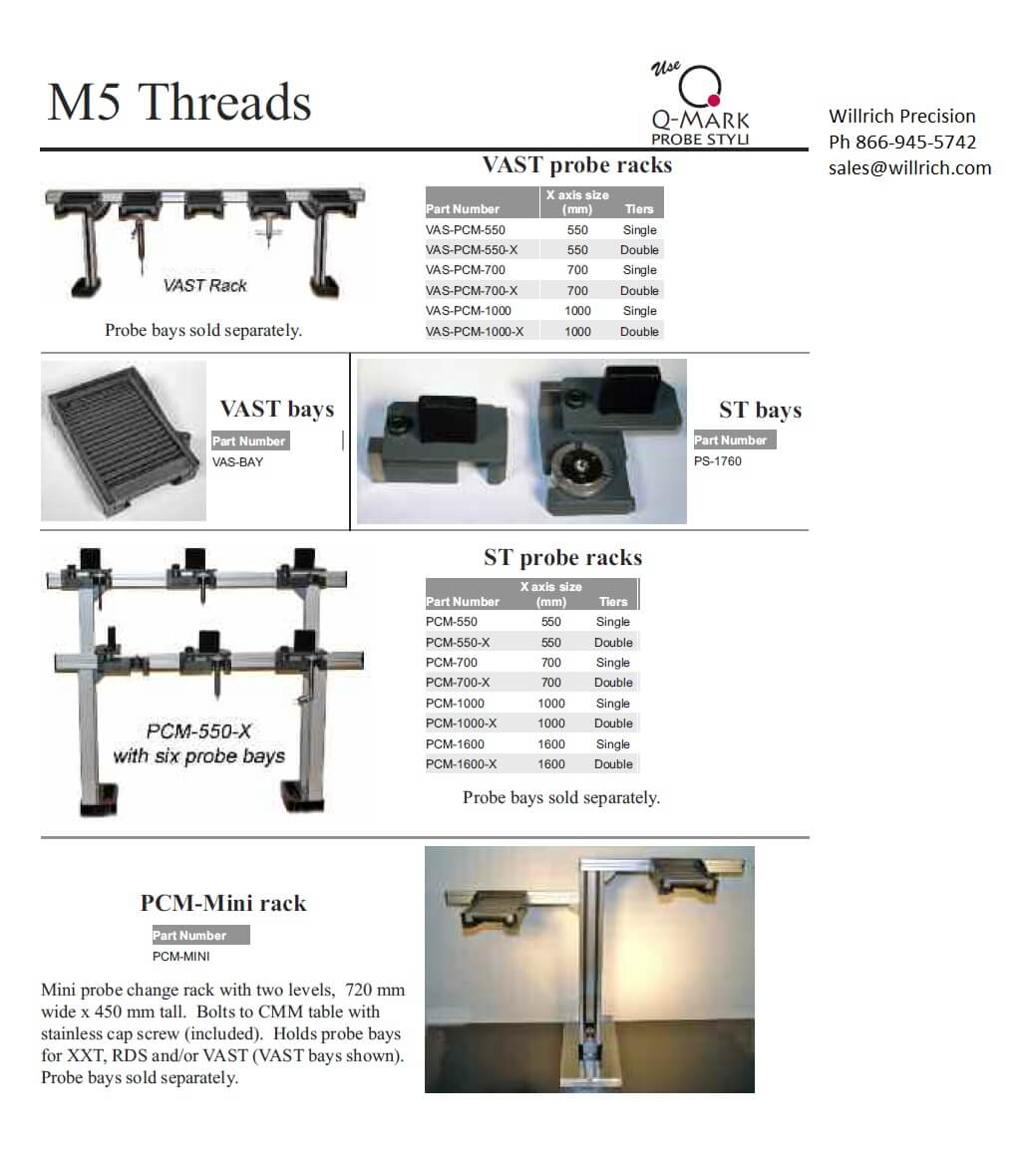 Probe Racks & Bays for ZEISS CMM Willrich Precision Instruments
