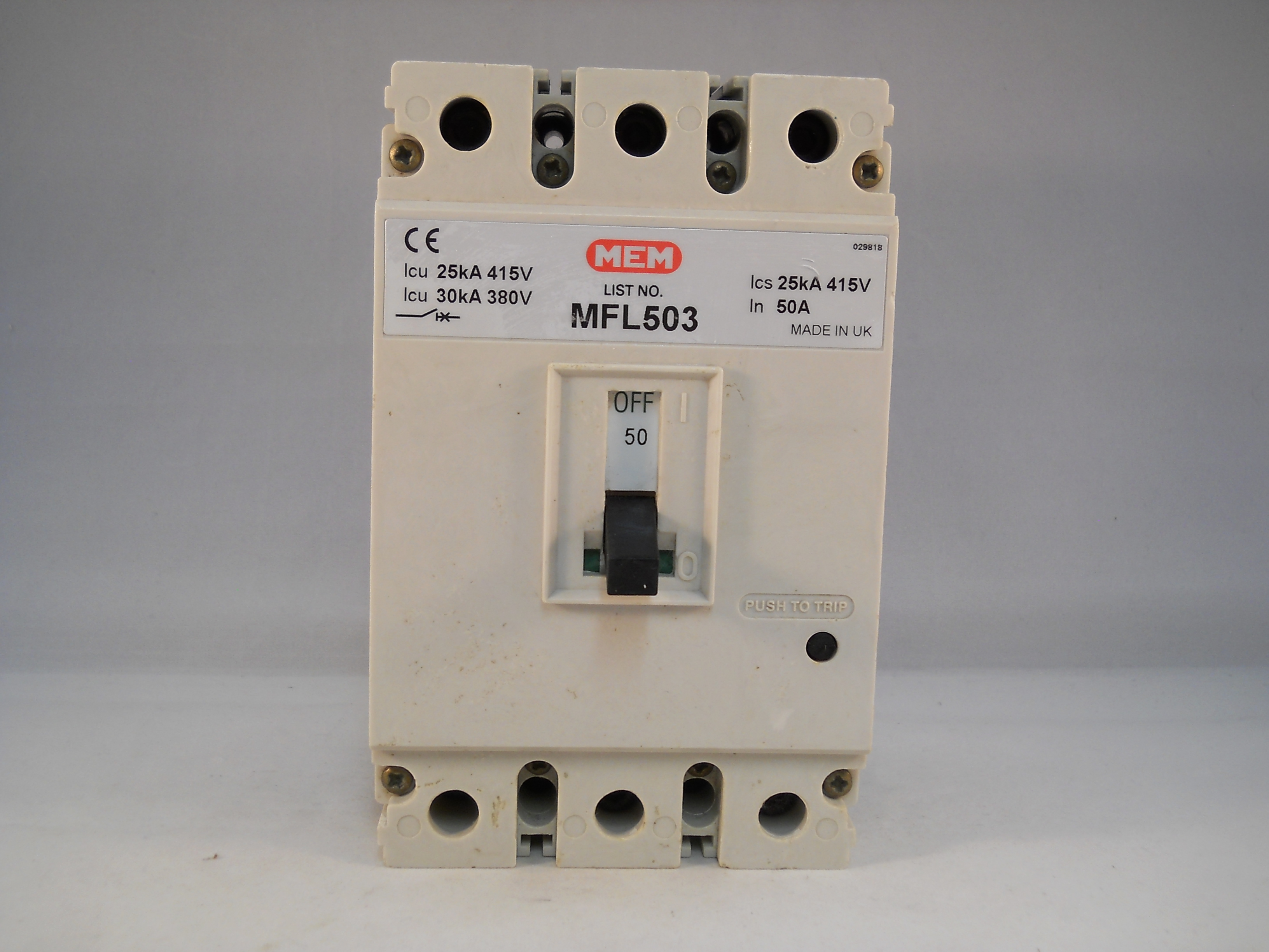 MEM MCCB 50 Amp Triple Pole 50A 3 Phase Breaker Bill TLF503 Memshield 2
