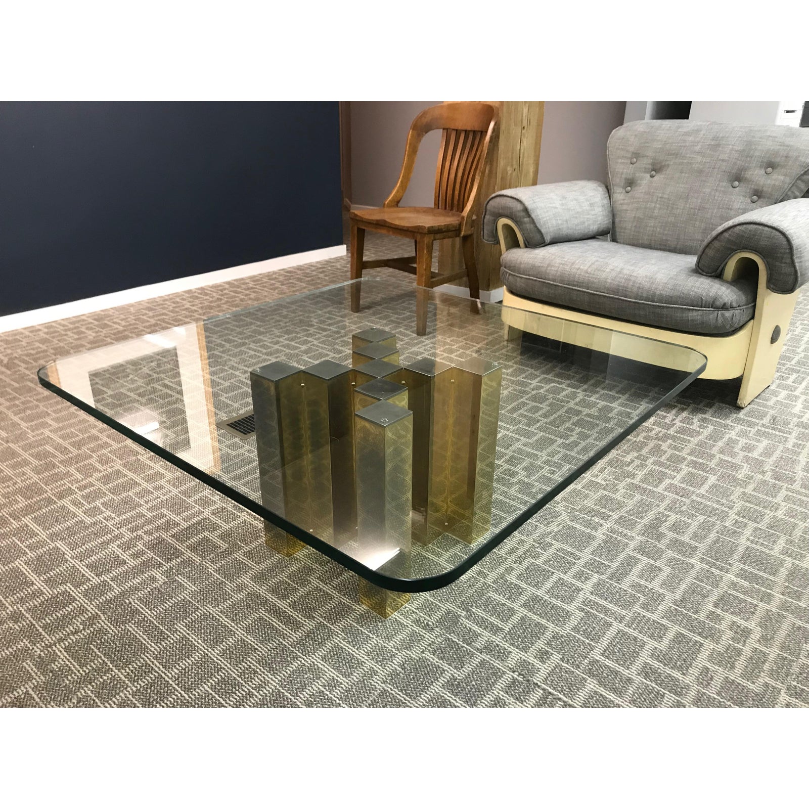 Wick Design Brass and Glass Coffee Table Wick Design