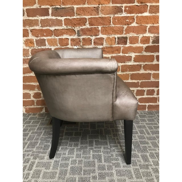 Wick Design Gray Leather Accent Chair Wick Design