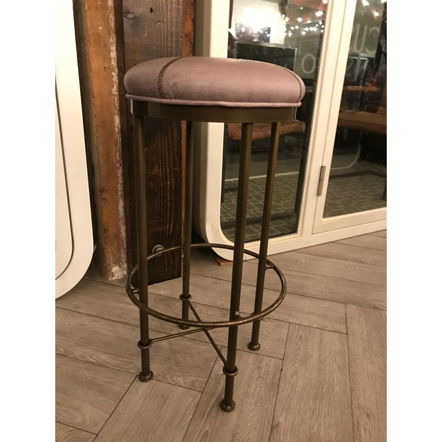 Wick Design Rustic Gray Leather Bar Stool Wick Design