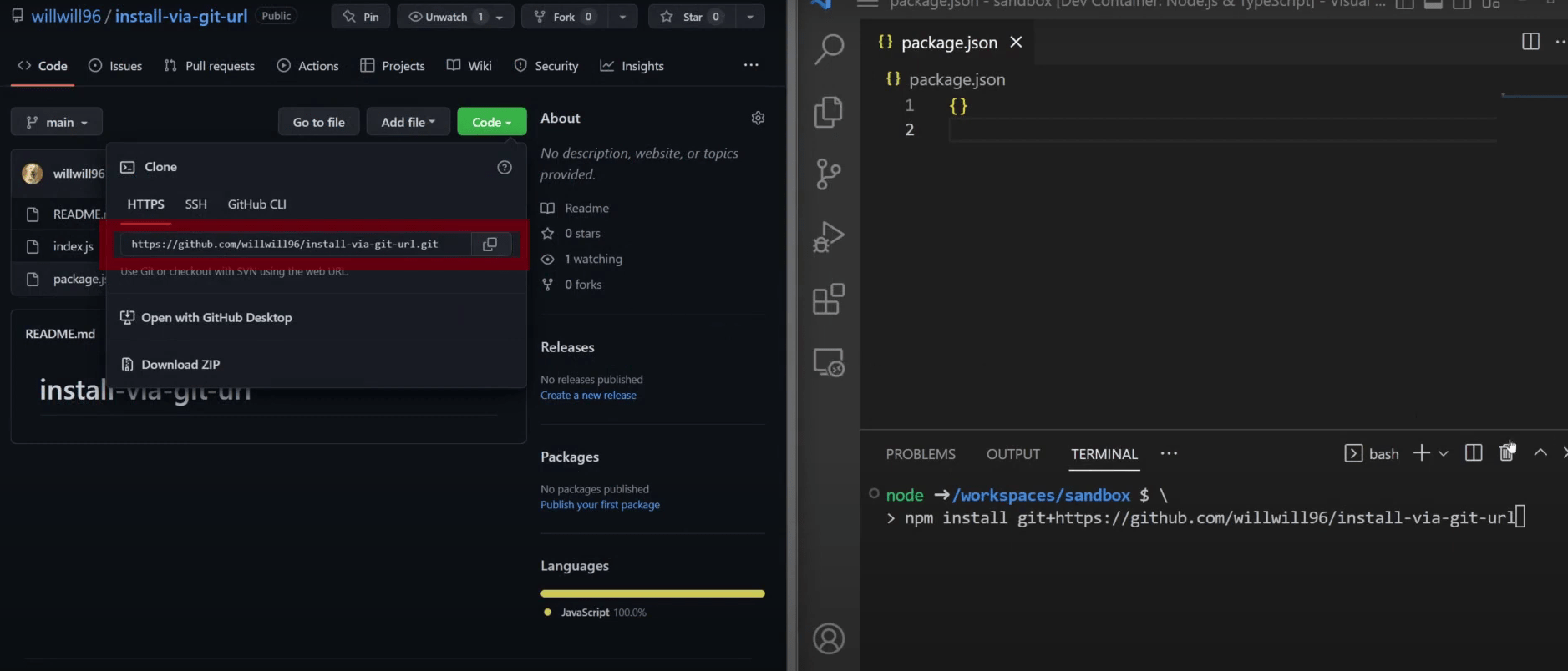 Install npm packages via git 🚀 The UI Dawg