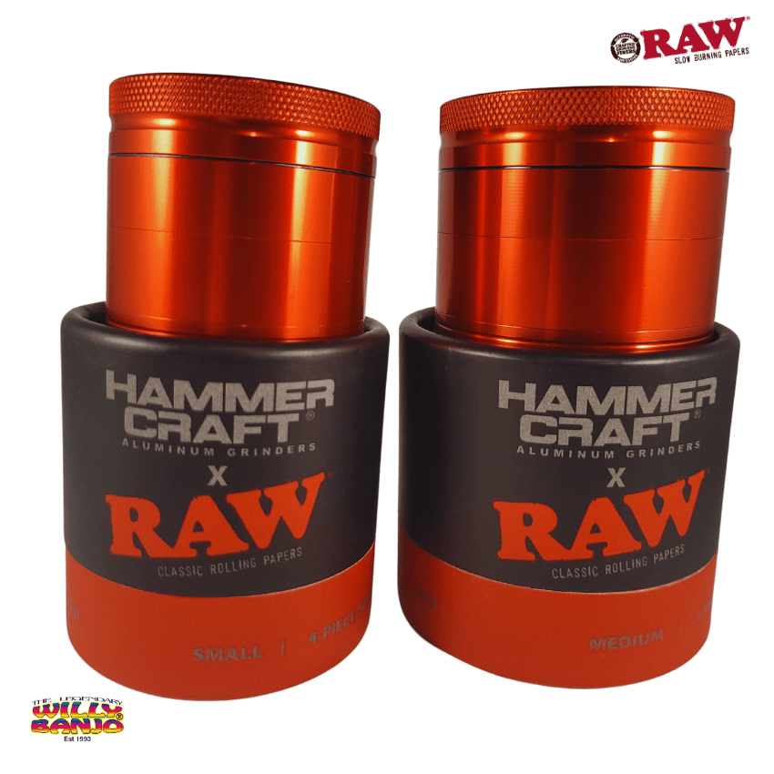 RAW x Hammercraft 4 Part red Metal Grinde