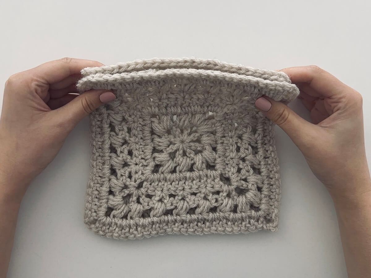 Crochet photo tutorial how to join squares using the invisible slip
