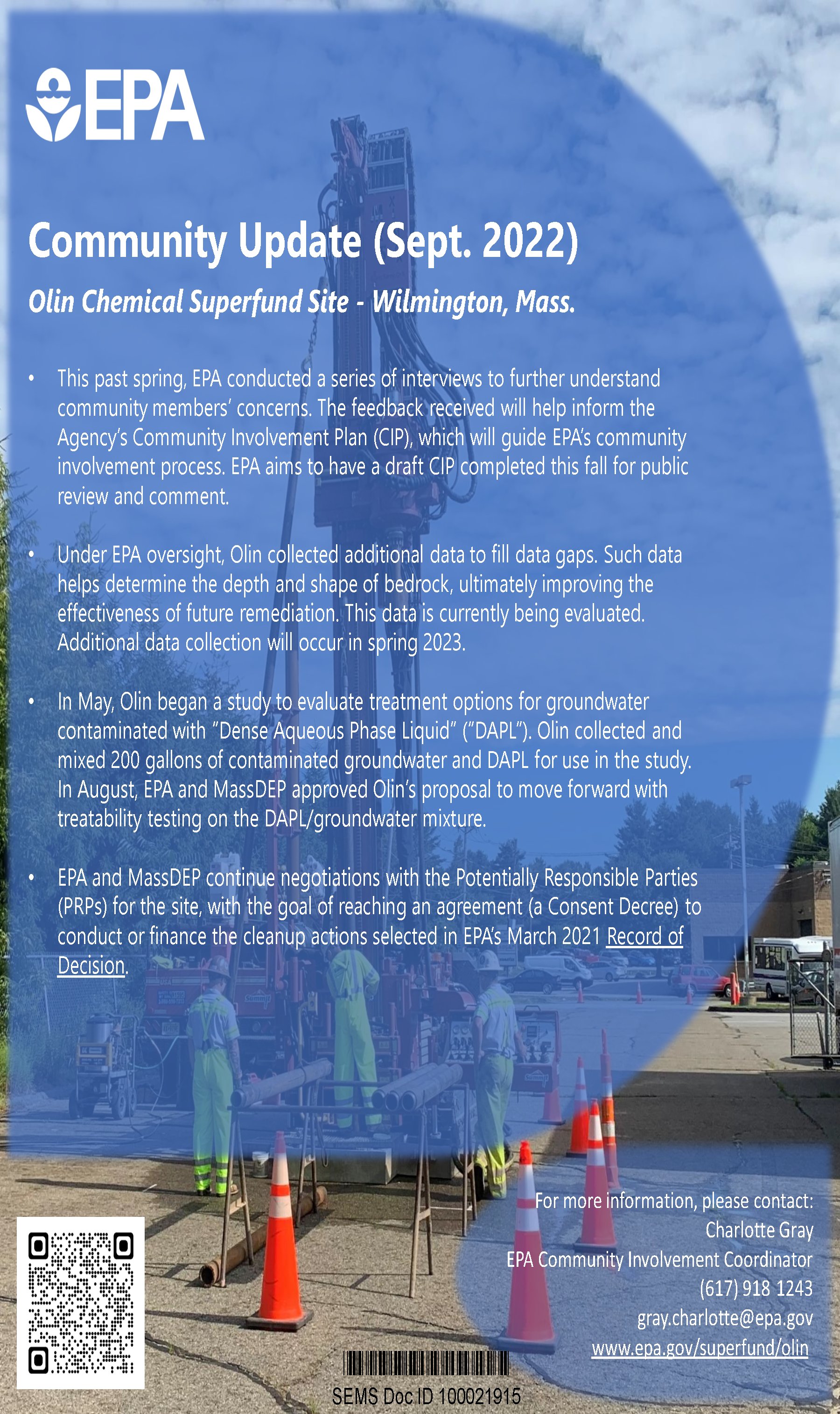 EPA Provides Update On Activity At Olin Chemical Superfund Site