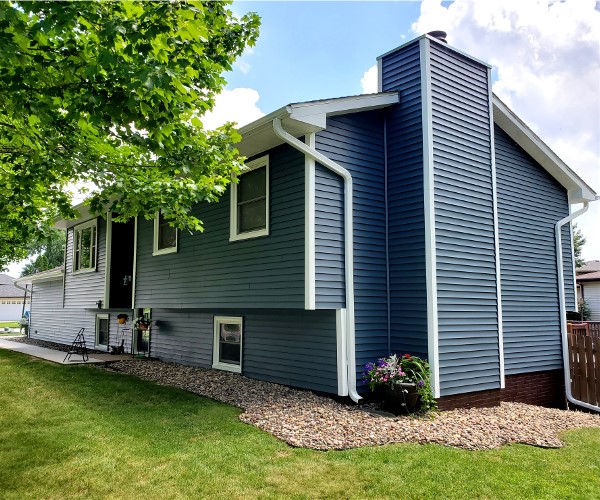 Blue Siding Wilson Construction