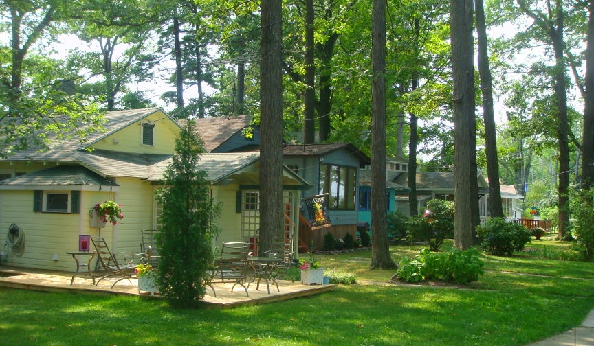 Sunset Island, seperationg Wilson Harbor and Lake Ontario in Wilson NY