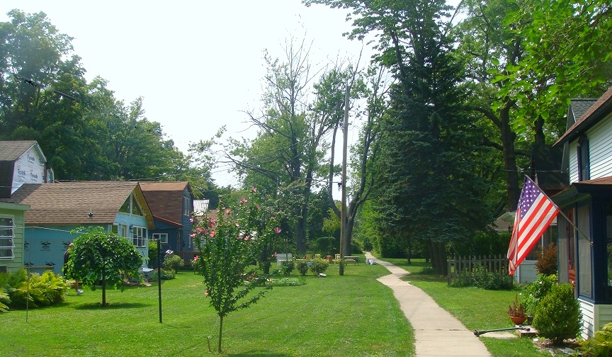 Sunset Island, seperationg Wilson Harbor and Lake Ontario in Wilson NY