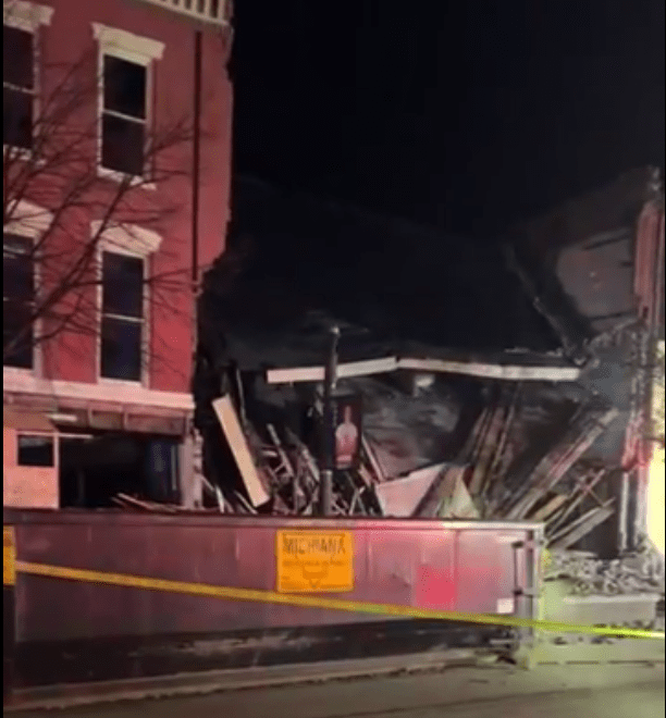 Update Building collapses in downtown La Porte