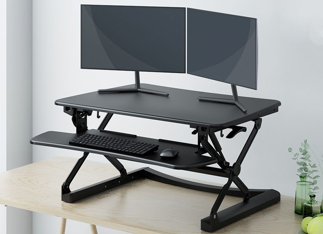 49％割引半額SALE★ FLEXISPOT 卓上スタンディングデスク 昇降デスク M8MB パソコン用 机/テーブルOTA.ON