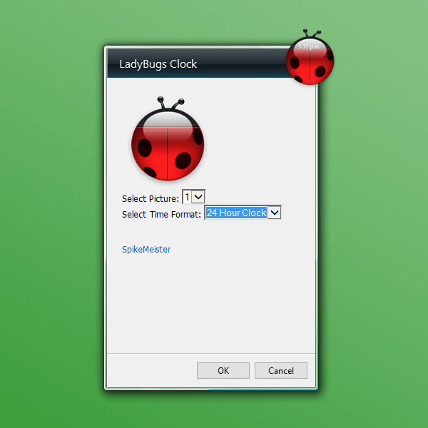 LadyBugs Clock Windows 10 Gadget Win10Gadgets