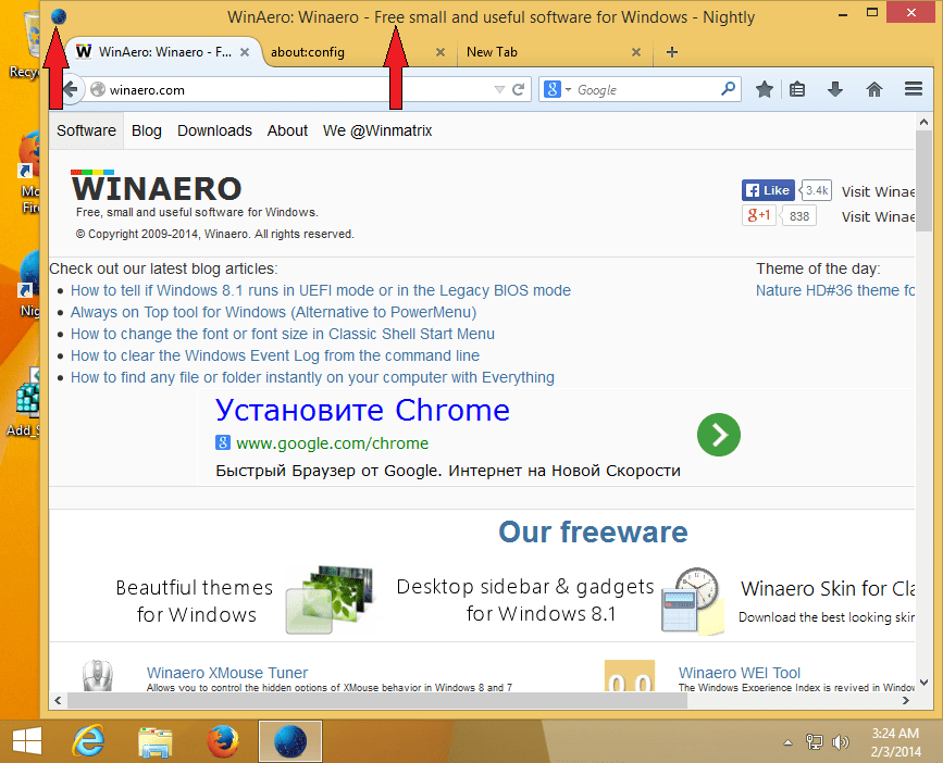 How to enable titlebar in Firefox 28 or above with Australis UI