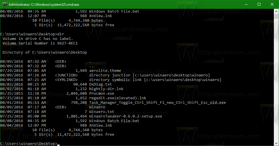 Symbolic links, hard links and junctions in Windows 10