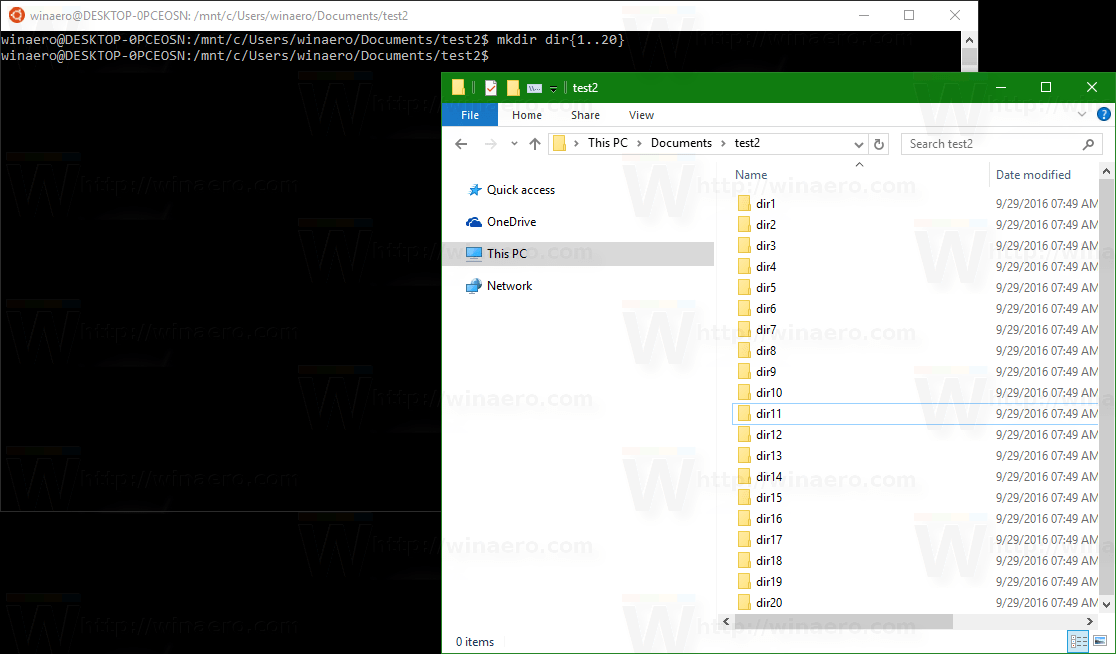 Create multiple directories all at once in Windows 10
