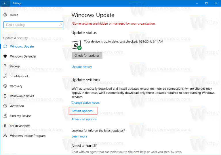 Update and restart Windows 10 Forums