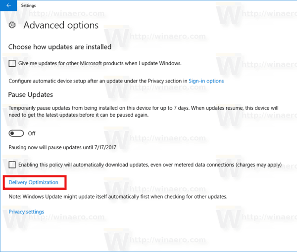 Limit Background Windows Update Bandwidth in Windows 10