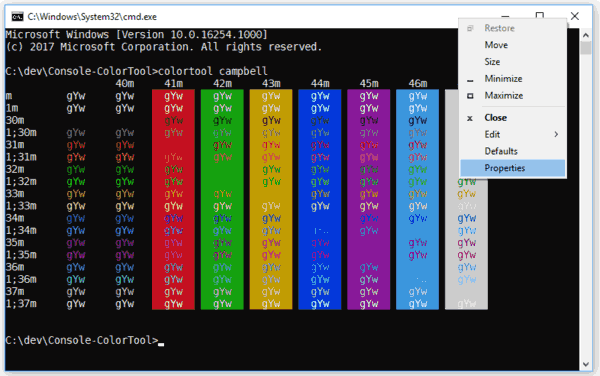 Download Color Schemes for Command Prompt in Windows 10