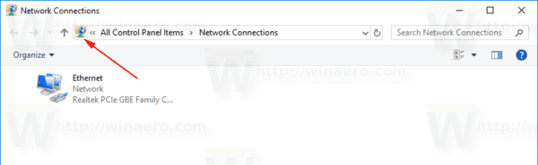 Create Network Connections Shortcut in Windows 10