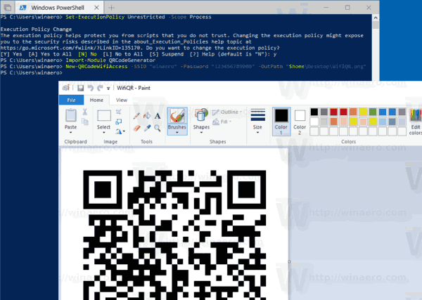 Generate QR Code with PowerShell in Windows 10