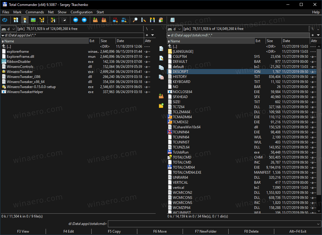 Total Commander 9.50 Now Supports Native Dark Theme