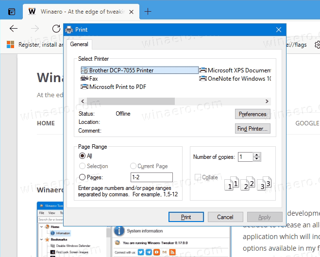 How to Enable System Print Dialog in Microsoft Edge
